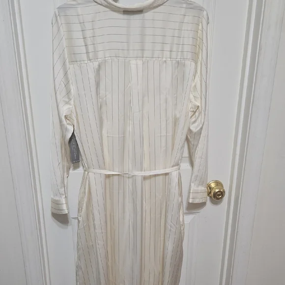 Lane Bryant Cream Striped Button-Up Dress - Picture 7 of 7